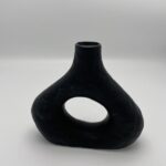 ΚΕΡΑΜΙΚΟ ΒΑΖΟ ΜΑΥΡΟ ΜΑΤ 17x4x15.5cm