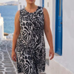 Γυναικείο Φόρεμα με Ωμάκι Animal Print