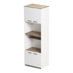 Ντουλάπα κουζίνας Rowan pakoworld σε λευκή-sonoma απόχρωση 60x42x182εκ - Image 5