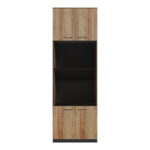 Ντουλάπα κουζίνας Rowan pakoworld σε ανθρακί-oak απόχρωση 60x42x182εκ - Image 2