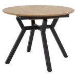 Tραπέζι Frances pakoworld επεκτεινόμενο MDF sonoma-μαύρο 100-140x100x75εκ - Image 2
