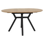 Tραπέζι Frances pakoworld επεκτεινόμενο MDF sonoma-μαύρο 100-140x100x75εκ - Image 3