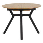 Tραπέζι Frances pakoworld επεκτεινόμενο MDF sonoma-μαύρο 100-140x100x75εκ - Image 4