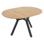 Tραπέζι Frances pakoworld επεκτεινόμενο MDF sonoma-μαύρο 100-140x100x75εκ - Image 5