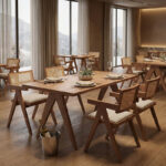 Τραπέζι Winslow pakoworld ξύλο rubberwood σε ανοιχτό καρυδί χρώμα 180x85x75εκ - Image 2