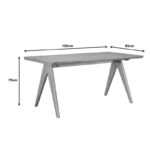 Τραπέζι Winslow pakoworld ξύλο rubberwood σε ανοιχτό καρυδί χρώμα 180x85x75εκ - Image 5