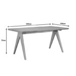 Τραπέζι Winslow pakoworld ξύλο rubberwood σε ανοιχτό καρυδί χρώμα 200x100x75εκ - Image 5