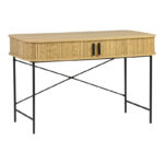 Γραφείο εργασίας Scandi pakoworld MDF/Metal σε φυσική απόχρωση με μεταλλικά μαύρα πόδια 120x60x76,5εκ - Image 2