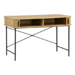 Γραφείο εργασίας Scandi pakoworld MDF/Metal σε φυσική απόχρωση με μεταλλικά μαύρα πόδια 120x60x76,5εκ - Image 4