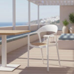 Πολυθρόνα Ember στοιβαζόμενη pakoworld με UV protection PP μπεζ- λευκό 52.5x56.5x81εκ. - Image 2