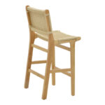 Σκαμπό μπαρ Julien pakoworld rubberwood φυσικό-έδρα φυσικό σχοινί 45x46x95εκ - Image 3