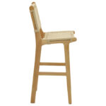 Σκαμπό μπαρ Julien pakoworld rubberwood φυσικό-έδρα φυσικό σχοινί 45x46x95εκ - Image 4