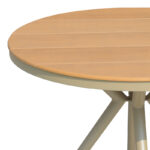 Τραπέζι Hilly pakoworld plywood και αλουμίνιο σε σαμπανιζέ απόχρωση Φ100x75εκ - Image 2
