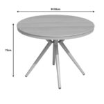 Τραπέζι Hilly pakoworld plywood και αλουμίνιο σε σαμπανιζέ απόχρωση Φ100x75εκ - Image 4