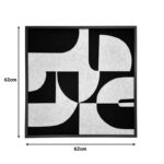 Πίνακας με πλαίσιο Jeire pakoworld μαύρο-λευκό 62x2.5x62εκ - Image 2