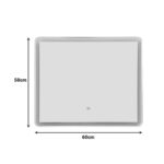 Καθρέπτης Led Quadrou pakoworld pp-αλουμίνιο 60x3x50εκ - Image 2