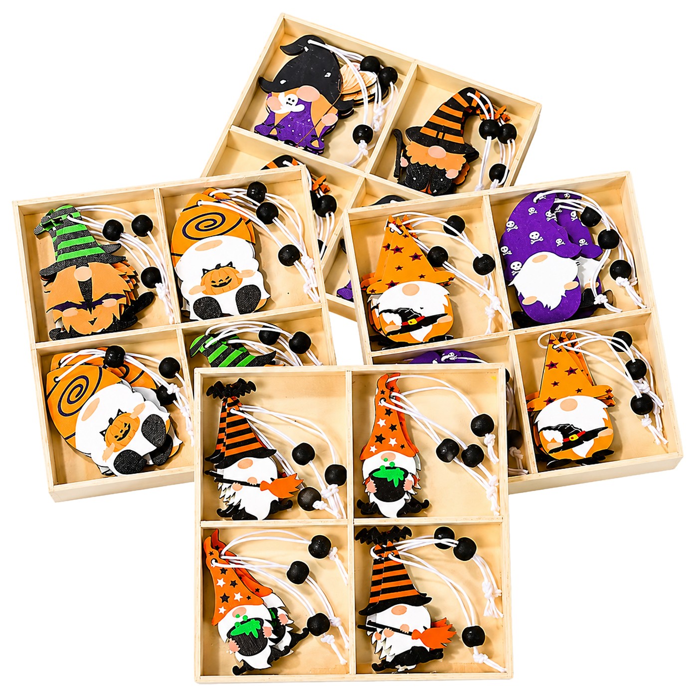 3-2815 Στολίδια Ξύλινα Halloween σετ=12τεμ Σύνολο=14x14cm τεμ=6cm Carnavalista 232835 - Image 1