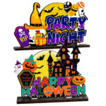 Επιτραπέζιο Ξύλινο Διακοσμητικό Halloween Παραστάσεις 18x15cm Carnavalista 232840 - Image 2