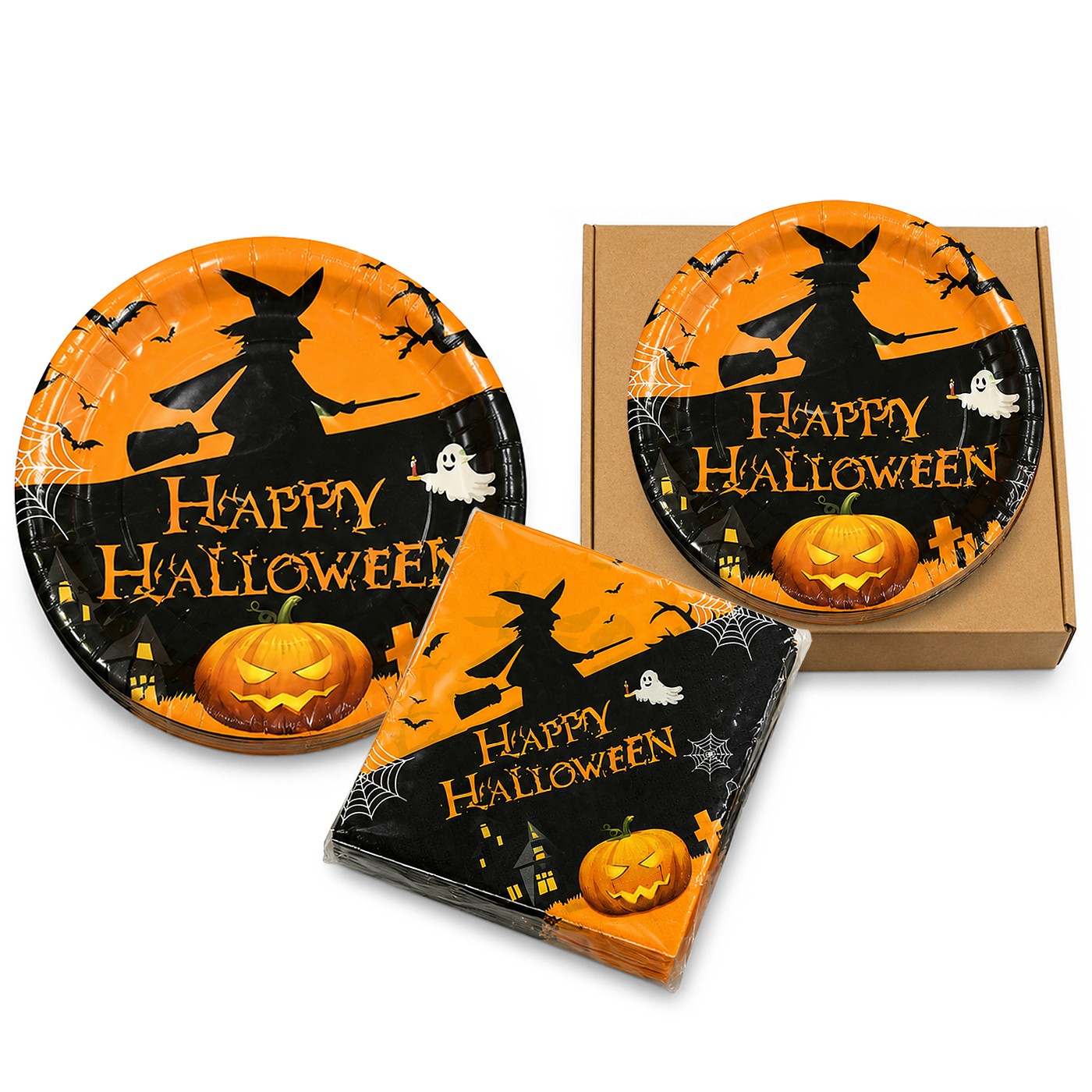 3-2824 Σετ Πάρτυ Halloween με Πιατάκια, Χαρτοπετσέτες Carnavalista 232844 - Image 1