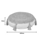 Πουφ Elefon Inart φυσικό-εκρού ύφασμα Φ35x12εκ - Image 5