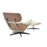 Πολυθρόνα-υποπόδιο relax Jenna pakoworld μπεζ pu- plywood καρυδί-βάση χρωμίου 82x92x82εκ - Image 2