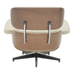 Πολυθρόνα-υποπόδιο relax Jenna pakoworld μπεζ pu- plywood καρυδί-βάση χρωμίου 82x92x82εκ - Image 5