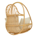 Κρεμαστή κούνια Jorg pakoworld φυσικό rattan-κρεμ μαξιλάρι 80x59x105εκ - Image 3