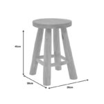 Σκαμπό Verenity pakoworld teak ξύλο σε φυσική απόχρωση Φ30x45εκ - Image 4
