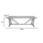 Τραπέζι Smarious pakoworld teak ξύλο σε φυσική απόχρωση 250x100x78εκ - Image 3