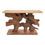 Κονσόλα Nasiol Inart teak ξύλο σε φυσική απόχρωση 120x40x75εκ - Image 3