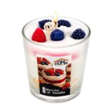 Κερί Βάζο Σχέδιο Επιδόρπιο με Berries και Βανίλια 180g net 8x ø7cm (συνολικό ύψος=8,5cm) Homie 57512