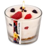 Κερί Μεγάλο Βάζο Επιδόρπιο Berries και Φράουλες 220g net ø10x8cm Homie 57519