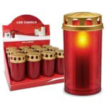 Κερί Αφιέρωσης LED Κόκκινο 13,5 x ø5,8cm Homie 57524