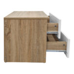 Κομοδίνο Athos pakoworld σε sonoma-λευκή απόχρωση 48x40x41.5εκ - Image 5