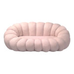 Καναπές Embrace pakoworld μπουκλέ ύφασμα σε ροζ απόχρωση 180x105x65εκ - Image 4