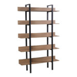 Βιβλιοθήκη Boderta pakoworld σε sonoma-μαύρη απόχρωση 120x30x190εκ - Image 2