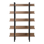 Βιβλιοθήκη Boderta pakoworld σε sonoma-μαύρη απόχρωση 120x30x190εκ - Image 3