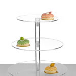 ΕΤΑΖΕΡΑ PLEXIGLASS ΣΤΡΟΓΓΥΛΗ 3 ΕΠΙΠΕΔΩΝ ⌀35⌀30⌀25x33cm