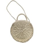Τσάντα Στρογγυλή Ψαθόχαρτο Λευκή ø28cm SummerTiempo 622560