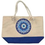 Τσάντα Παραλίας Γιούτα με Μάτι 54x37x15cm SummerTiempo 623365