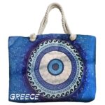 Τσάντα Παραλίας με Σχέδιο Μάτι Greece 54x37x15cm SummerTiempo 623370