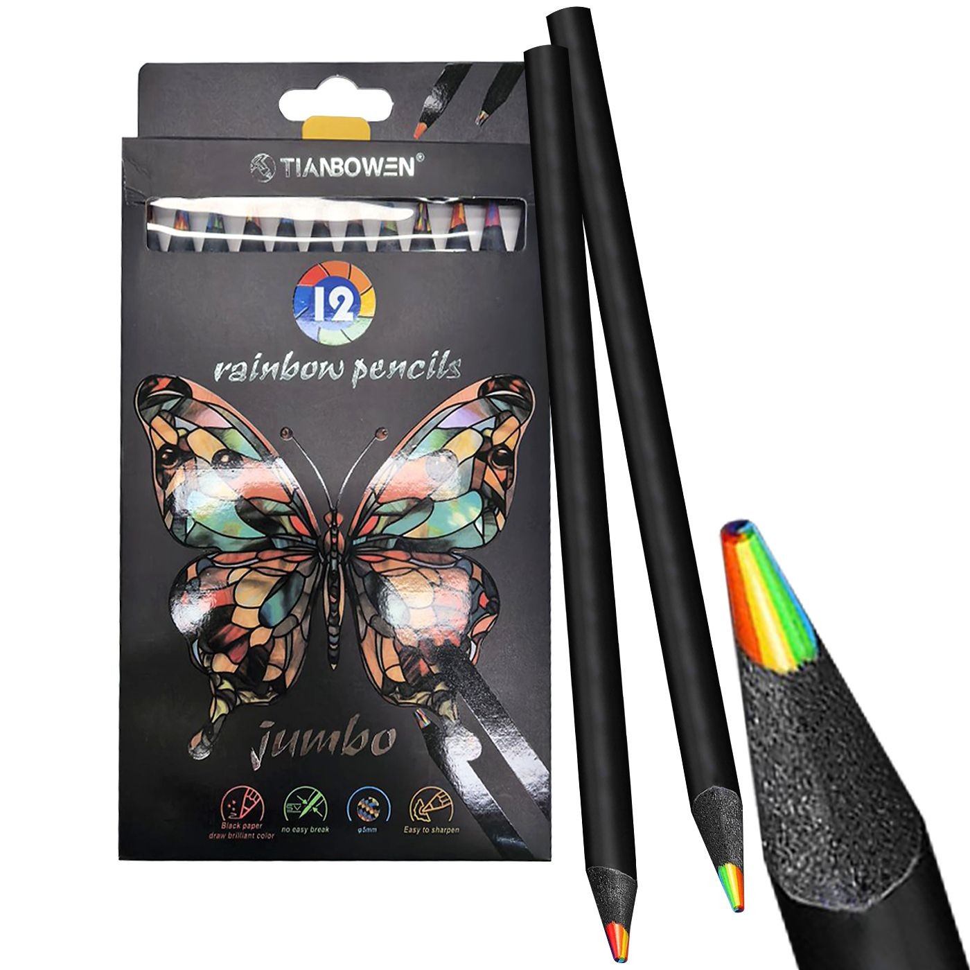 60-886 Μολύβια Χρωματισμού Rainbow σετ=12τεμ 19x12cm JustNote 80906 - Image 1