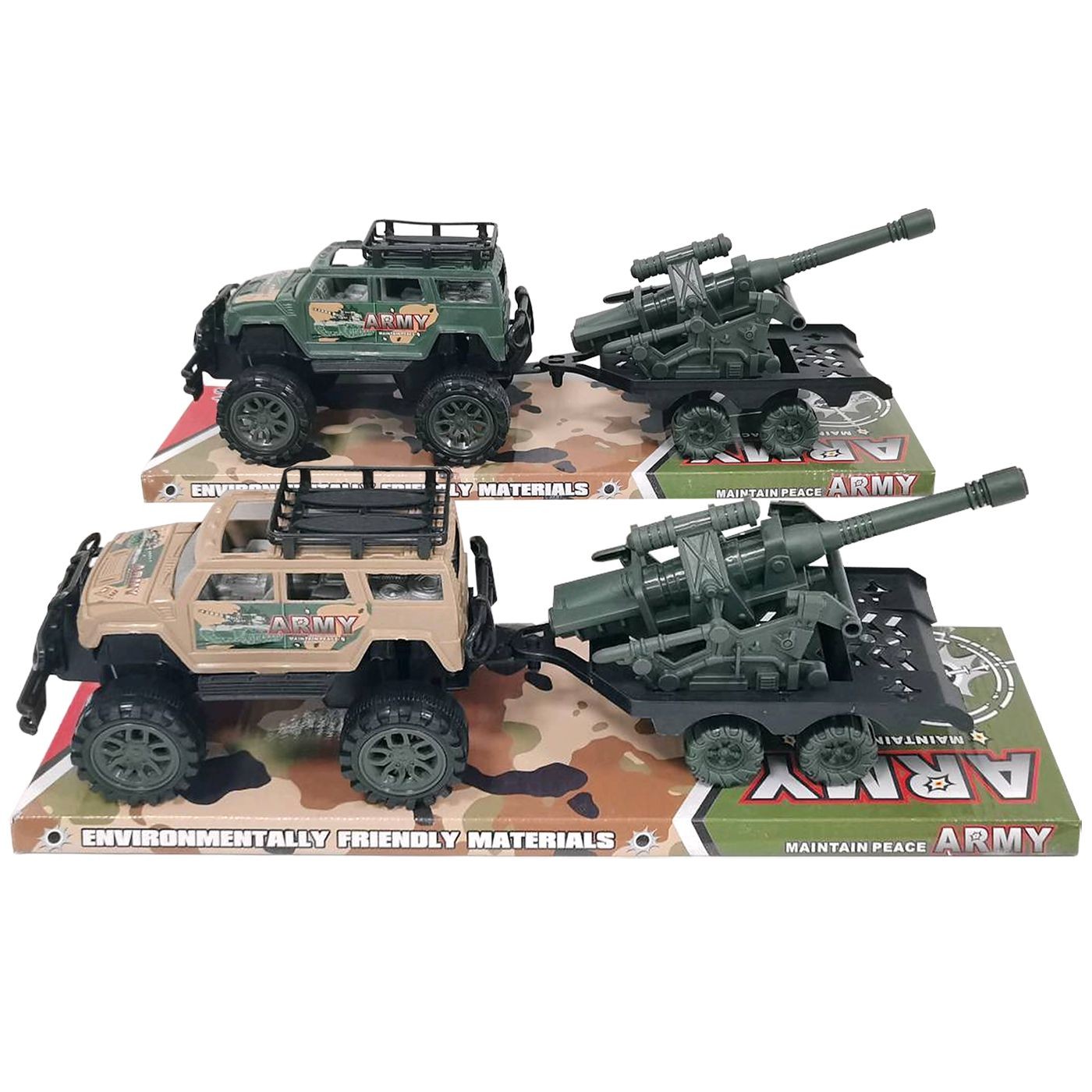70-2376 Τζιπ με Στρατιωτικό Όχημα Friction & Free Wheel 39x12,5x12cm ToyMarkt 902396 - Image 1