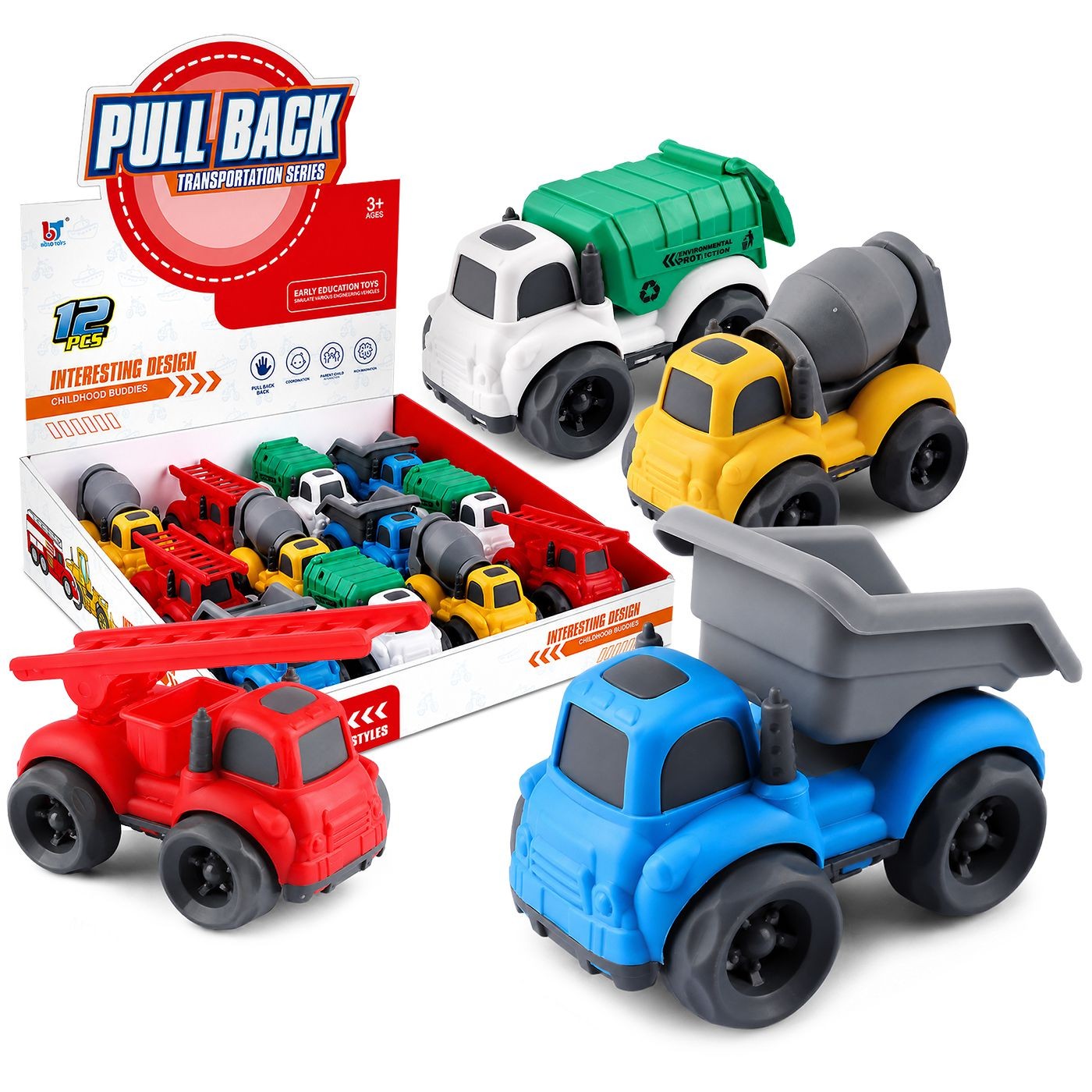 70-2381 Δομικά Οχήματα Pull Back 35,5x32,5x9cm ToyMarkt 902401 - Image 1