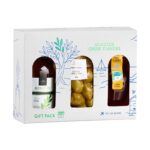 ΣΕΤ ΔΩΡΟΥ ΜΕ ΑΓΟΥΡΕΛΑΙΟ 100ml,ΕΛΙΕΣ ΜΕ ΡΙΓΑΝΗ 20gr,ΜΕΛΙ ΜΕ ΘΥΜΑΡΙ 130ml