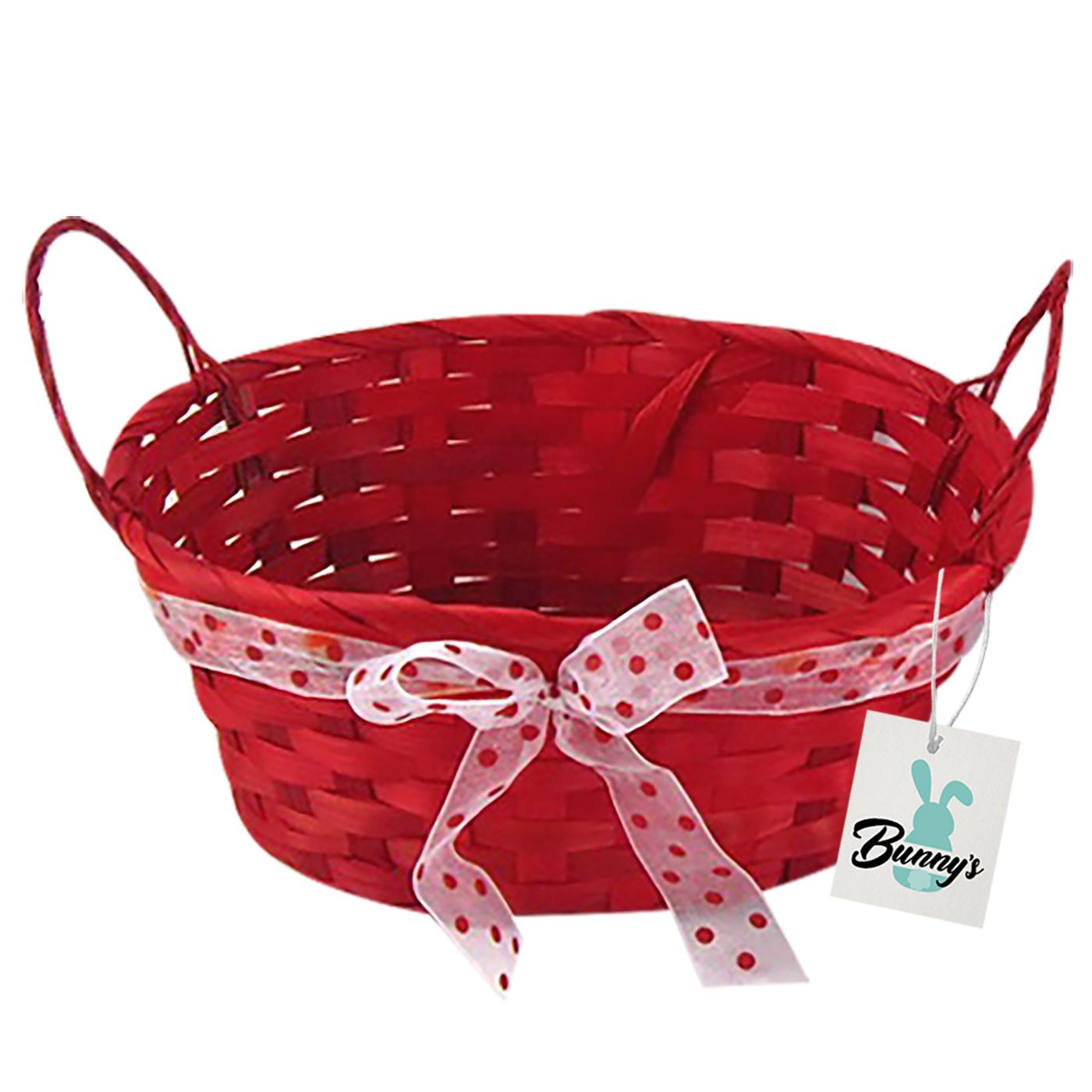 73-1233 Καλάθι Μπαμπού Οβάλ με Φιόγκο 23x18x10cm Bunny's 931253 - Image 1