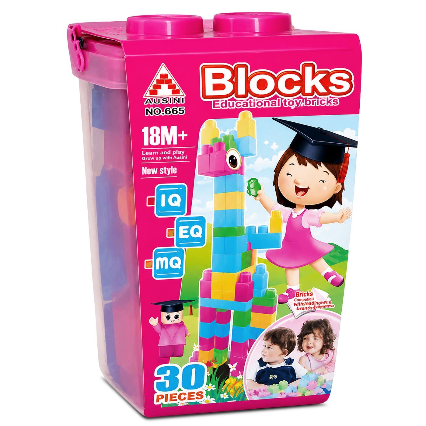 75-453 Κουβάς με 30 Τουβλάκια. 18+ Μηνών 30x ø20cm ToyMarkt 95473 - Image 1