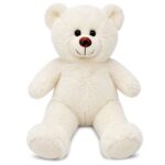 Λούτρινος Αρκούδος Λευκός Καθιστό 28cm ToyMarkt 99463