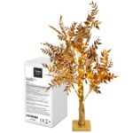 Δέντρο με Χρυσά Φύλλα 40 LED Copper Μπαταρίας Λευκό Θερμό Σταθερά IP20 60cm Xmasfest 1134073