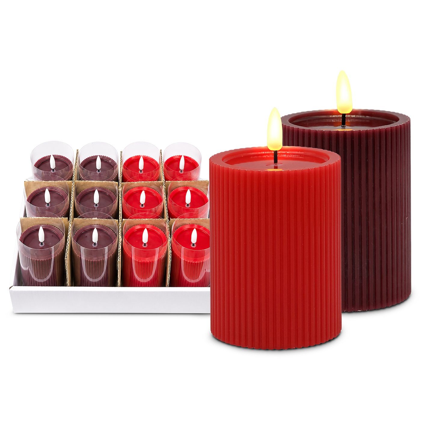 93-4070 Κερί Κορμός LED 12,5 x ø7,5cm Xmasfest 1134090 - Image 1